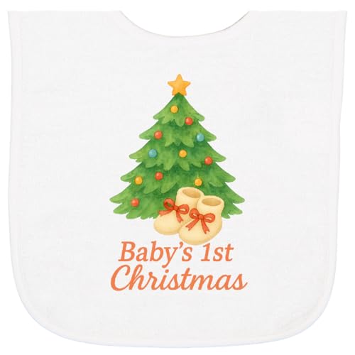 inktastic Baby's 1st Christmas Celebration Baby Terry Cloth Bib