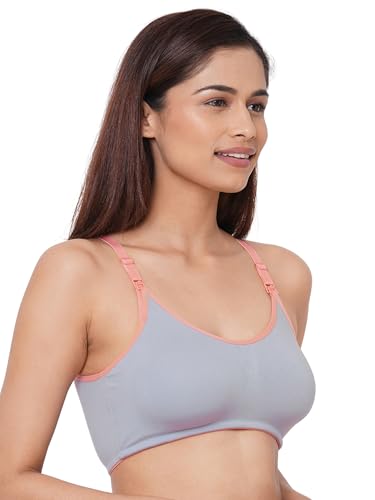 Image of Inner Sense Organic Cotton Bamboo Nursing Bra for Women I Non Padded Feeding Bra with Keyhole Back Design and Wire Free I Maternity Innerwear with Full Coverage