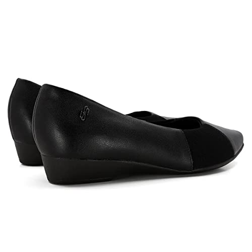 Sapatilha Usaflex Feminina Couro Bico Quadrado Preto Ai1402002 38