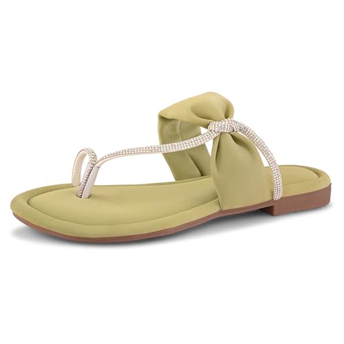Image of Centrino Women's Slide Sandals | Stylish Slip-On for Ladies | T-Strap Cushioned Footbed for Comfort | Elegant & Trendy Braided Strap Flip Flops | Lightweight Casual Summer Slides (9311)