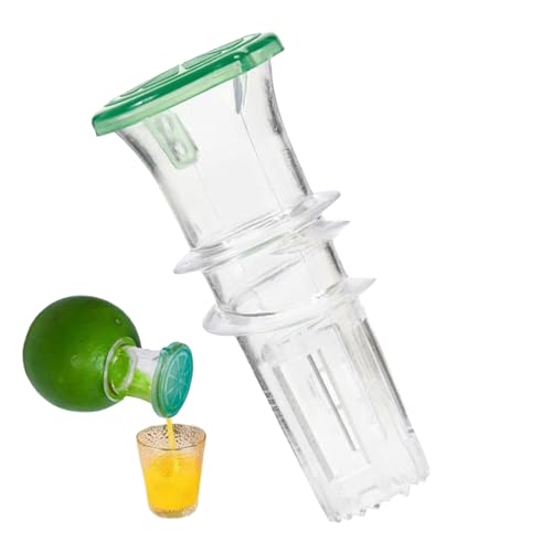 Exprimidor de limón con tapa, extractor cítrico compacto, pequeño exprimidor de limón amarillo/verde compacto y ahorro de espacio/clasificación de alimentos y para cocinas caseras, restaurantes y más