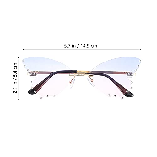Rimless Butterfly Style Sunglasses for Women Trendy Vintage Creative 90s Sunglasses Funny Cloud Shaped Disco Glasses Sunglasses3