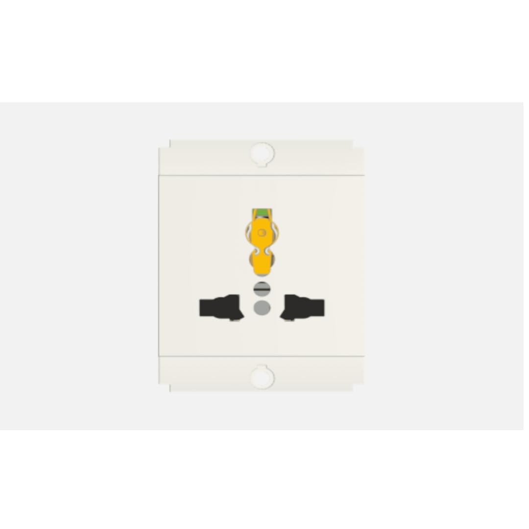 Socket 13A International Multi Socket Shuttered - 2 Module (Frost White)-picture-22