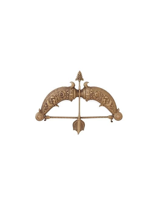 Skydyeing Gold Plated Treditional Ram Dhanush/Bow Brooch for Men's-image-47