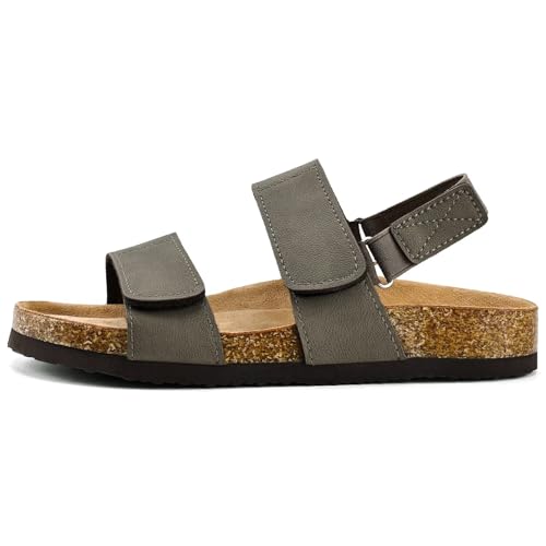 Image of Torotto Girls Boys Sandals with Cork Footbed Adjustable Straps Summer Glitter Slides Sandals Open Toes Flat for Kids Toddler