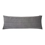 Booque Valley Body Pillow Cover, 20x54 Single Piece Super Soft Elegant Modern 3D Embossed Patterned Cushion Cover with Hidden Zipper Closure Strechy Long Cushion Case for Sofa Bed, Grey