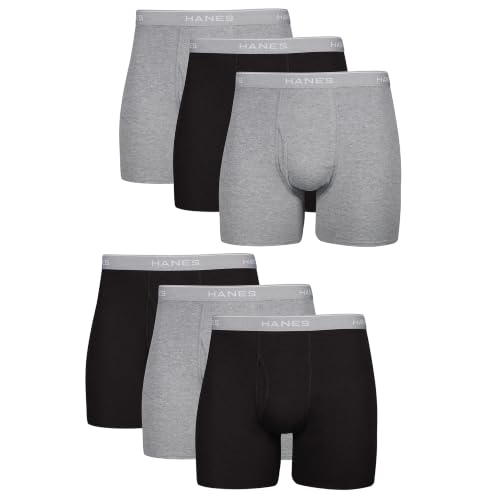 Image of Hanes Men's Underwear Boxer Briefs, Cool Dri Moisture-Wicking Underwear, Cotton No-Ride-Up for Men, Multi-packs Available