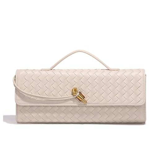 Chic Woven Handbag with Gold Lock