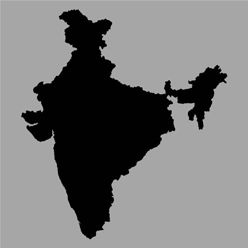 Image of Kayra Decor India Map Stencil for Wall Painting, Art and Craft - Size 12 inch x 12 Inch.