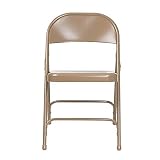 (4 szt.) OEF Furnishings OEF51, stalowe krzesło składane, beżowe