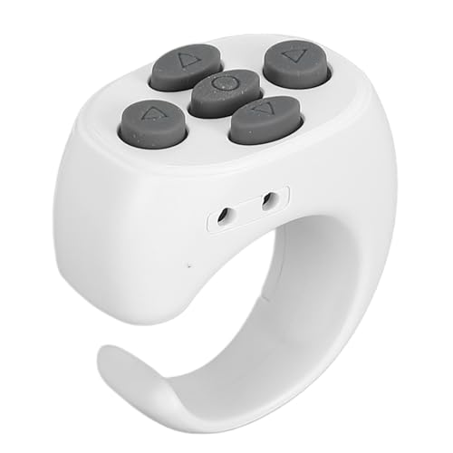 Remote Scrolling Ring for TikTok, JX 06pro BT V5.3 Smart Ring Camera Video Recording Remote APP Page Turner for Kindle, with Charging Case for iOS for Android Phone Tablet (White)