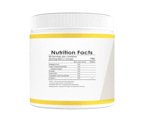 Muscle Asylum Pure Creatine Monohydrate 250g, 62 Servings,Lime Lemon,With Genuine Lab Report,Enhanced Muscle Strength & Power,Fast Recovery,Increased,Muscle Mass