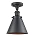 Innovations 517-1CH-BK-M13-BK-LED 1 Light Vintage Dimmable LED Semi-Flush Mount, Matte Black