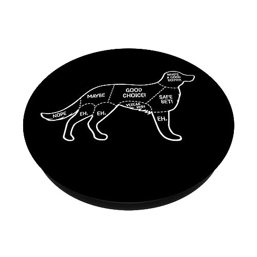 Dog Petting Chart Cute Funny Animal Lover Pet Owner PopSockets Swappable PopGrip, Black - Image 2