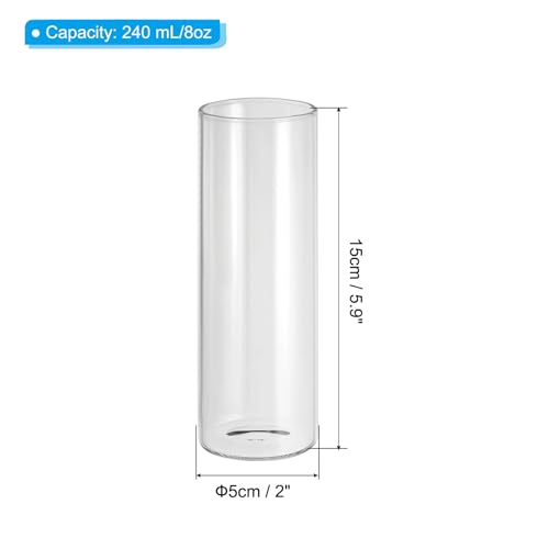 PATIKIL Clear Glass Cylinder Vase, 5.9" Tall x 2" Dia Tabletop Vase for Flowers & Floating Candles - Image 2