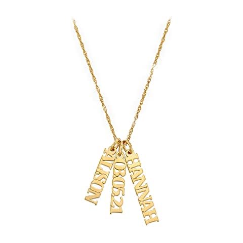 OAK & LUNA - Personalized Singapore Chain Name Necklace with Diamond Options (18k Gold Plated Sterling Silver, Without Diamond) Cover