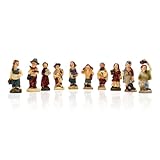 Gesar Lot de 10 bergers pour crèche de 5 cm – Lot de 10 bergers pour crèche en résine – personnages crèches – figurines en personnages peints à la main – Nativité de Noël