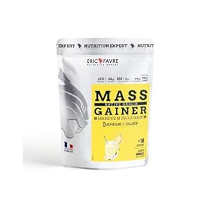 MASS GAINER NATIVE PROTEIN – Protéines et glucides bi-sources, Prise de Masse Rapide, Gain de poids et Masse Musculaire – Eric Favre – Vanille 1kg