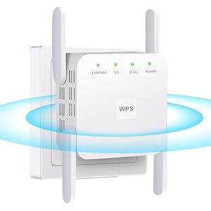 WiFi Extender, 5G 1200Mbps Dual Band WiFi Extenders Signal Booster for Home, Device Servers WiFi Booster Covers Up to 7000 Sq.ft and 20 Devices