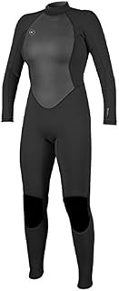 O'Neill Women's Reactor-2 3/2mm Back Zip Full Wetsuit, Black/Black, 14