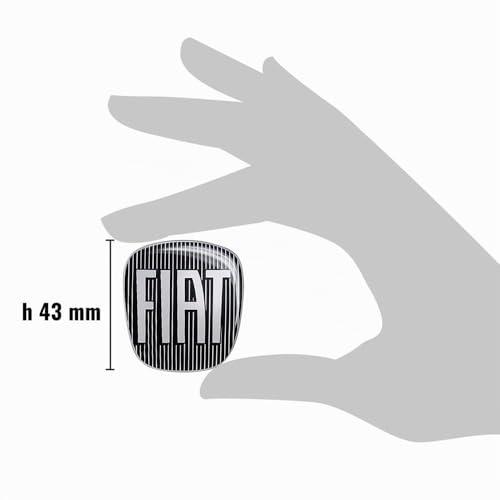 Fiat 14193 Autocollant 3D Remplacement Logo pour Volant 500, Noir – vue 3