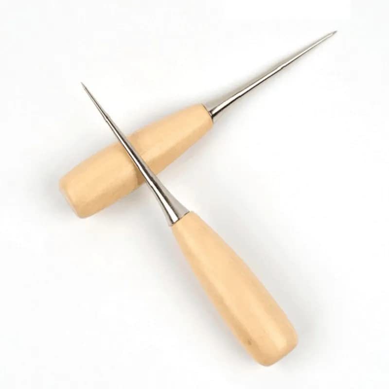 High Quality Sewing Tool Professional Leather Wood Handle Awl Tools for Sewing Leather Craft BB5546| | - - (Style A)