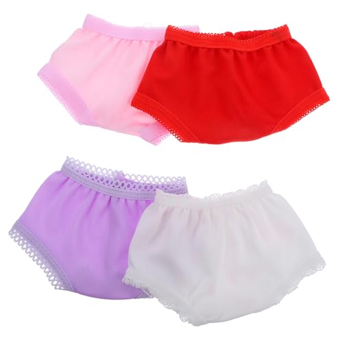 MOLUCKFU Puppenhöschen Puppenunterwäsche Aus Polyester Für 18 Zoll Puppen 4 Stück-Pack Bunt Waschbar Und Wiederverwendbar Puppenkleidungszubehör Für Spielzeuge Und Geschenke