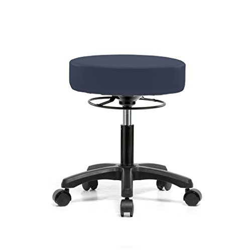 Image of Perch Life Height Adjustable Stool | Desk Height 18-23 inch | Imperial Blue Vinyl