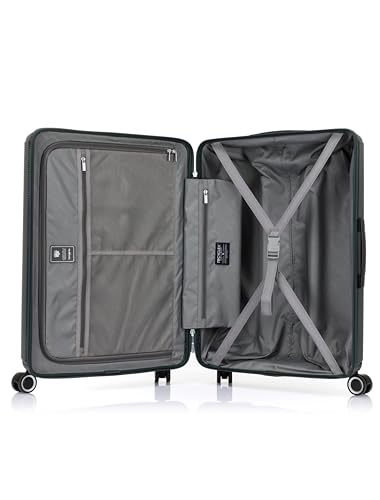 Image of SAMSONITE 4 Spinner Wheels Trolley Bag Suitcase for Travel | Staren 55 Cms Polycarbonate Hardsided Small Cabin Luggage Trolley Bag, Matte Green