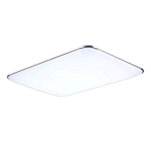 Preisvergleich Produktbild 48W LED Deckenleuchte Warmweiß Modern Deckenlampe Ultraslim Schlafzimmer Küche Flur Wohnzimmer Lampe Wandleuchte Energie Sparen Licht Silber (48W Silber Warmweiß)