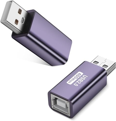 Image of ETZIN USB to USB B Adapter,USB 2.0 A Male to USB B Printer Female Conncet Extender, MIDI Type A to B Converter for Laptop /Computer /Hard Drive /Printer /Scanner Extender Connection EPL-1575CC