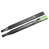 siduytin Rostbeständige Schubladenführungen Doppelkugellager Hochleistungsschiene für Küchen und Büroschränke aus Stahl Metallpuffer Schubladenführungen Schiene Hochleistungs, schwarz 35CM