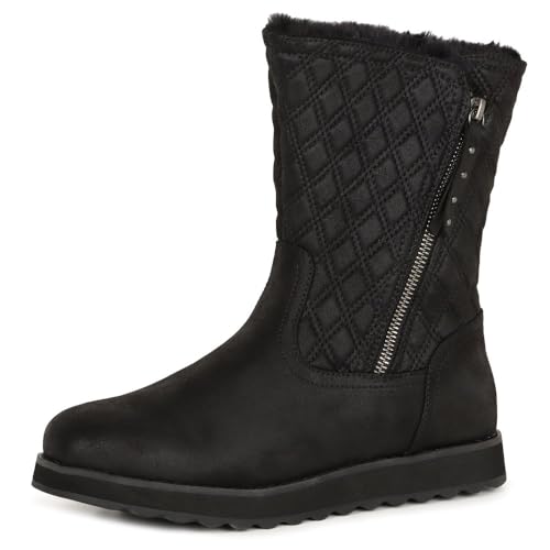 Skechers Keepsakes 2.0 Morning Walks, Botas Cortas al Tobillo Mujer, Black Microleather/Faux Fur, 38...