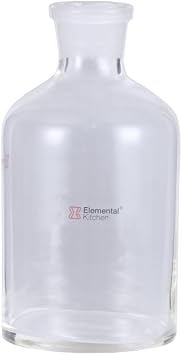 Elemental Kitchen Glass Flask Liquor Bottle with Leather Case, 8 oz