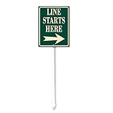 FemiaD Right Arrow Line Starts Here Yard Sign with Stake -4.6x6inch Rustproof Aluminum Sign Outdoor Aluminum Sign for Lawn Garden, Easy to Install, Outdoor Use