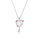 LUREME Vintage Boho Fairy Necklace - Magic Mirror & Heart Pendant for Women, Enchanted Jewelry Gift (nl006358-2)