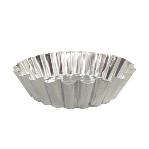 MYStar Set of 20, 3-3/4" Fluted Design Round Shape Non-stick Aluminum Tart Mold, Mini Pie Tin, Tartlet Pan