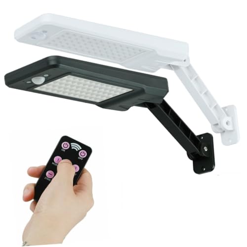 Garneck 60 luces LED aire libre solares led lights lamparas led jardin alumbrado público con energía solar luces exteriores LED lámpara de pared impermeable luz solar del pasillo Black