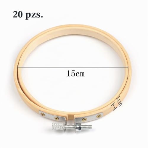 Miniatura 7 de 20 Piezas Bastidor Para Bordar De 15 Cm, Aro De Bordado De Madera Para Punto De Cruz, Manualidades, Ganchillo, Costura,Bastidor De Madera Para Bordar,Círculo De Bambú Redondo,6 Pulgadas