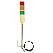 Signaworks 3 Stack Super Bright LED Tower Light, Steady & Flashing, 24V AC/DC, Red/Amber/Green, 12 inch Threaded Pole, Right Angle Bracket, 5 Foot Bare Wire Leads (NO Power Cord OR Controls Included)