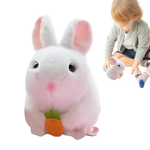 Kaninchen Plüschtier 12 cm Stofftier PP Baumwolle, süßes Cartoon Spielzeug interaktiv, Plüsch Häschen weich leicht | Kinder Kuschel Tier Einschlafhilfe Zimmer Deko Geschenk für Babys Kleinkinder
