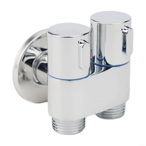 Besttoolifes Válvula angular con doble salida, válvula de latón G1/2 para cabezal de ducha, inodoro y fregadero con control separado (0,7 mm, 750 unidades)