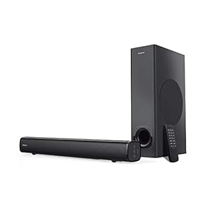 CREATIVE Stage 2.1 Kanal Soundbar mit Subwoofer für TV, Computer und Ultrawidebildschirme, Bluetooth/Optischer Eingang/TV ARC/AUX-Eingang, Fernbedienung und Wandmontage-Kit, Schwarz