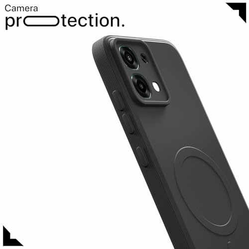 Image of Pikkme Back Cover for Oppo F31 5G / Oppo F33 5G Soft Matte Silicone Mag-Safe Design (Mag-Safe Not Support) Camera Protection | Slim Fit Bumper Cover (Black)