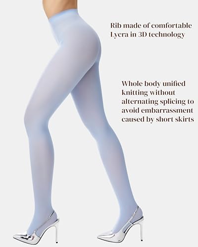 Image of leg elegant Women's 80 Den Microfiber Soft Opaque Tights Pantyhose