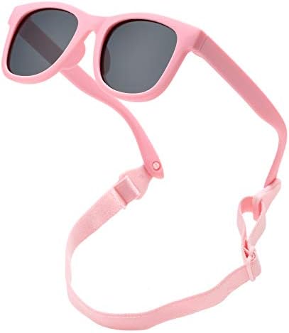 COASION Bendable Polarized Soft Baby Sunglasses with Strap Age 0-24 Months