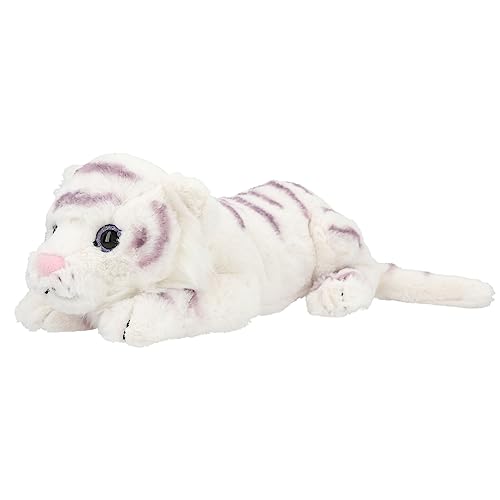 Depesche 12521 TOPModel Fantasy Tiger Pelo Blanco y Ojos Brillantes, Aprox. Tigre de Peluche de 40 cm, Color White