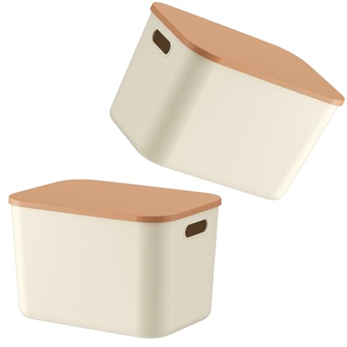 Récipient de rangement multifonctionnel crème au design durable - 5