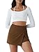 COCCKO Fall Skirts for Women 2025 High Waisted Y2K Skort Corduroy Pencil Cute Skirts Brown M