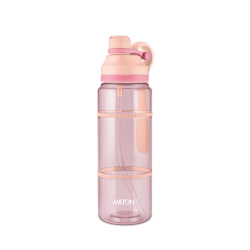 Image of MILTON Fuel 1000 Sipper Water Bottle 1 Litre | BPA Free Plastic Water Bottle for Adults | 100% Leak Proof | Removable Straw | Gym Bottle | Sports & Office Use | 997ml, Pink